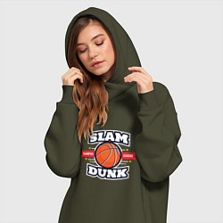 Женское худи-платье Slam Dunk, цвет: хаки — фото 2