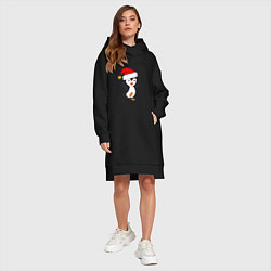 Женское худи-платье Happy Pinguin, цвет: черный — фото 2