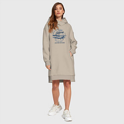 Женское худи-платье Крылья над Сибирью, цвет: миндальный — фото 2