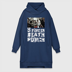 Женское худи-платье Five Finger Death Punch, цвет: тёмно-синий