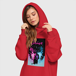 Женское худи-платье DRIVE фильм, цвет: красный — фото 2