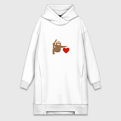 Женская толстовка-платье Я люблю ленивцев