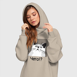 Женское худи-платье Кот Чего?, цвет: миндальный — фото 2