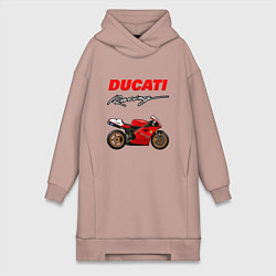 Женская толстовка-платье DUCATI ДУКАТИ MOTOSPORT