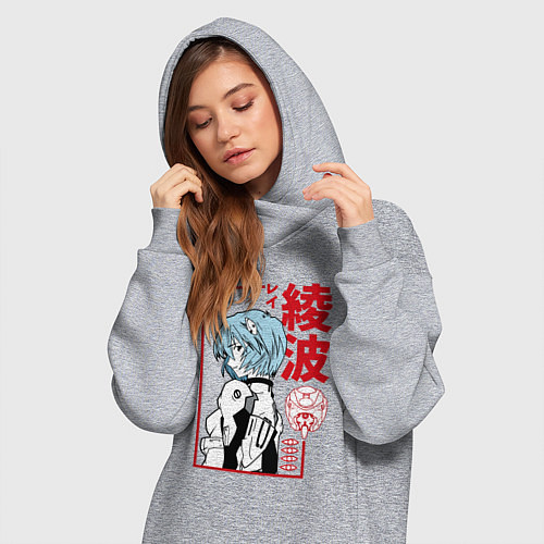 Женская толстовка-платье Рей Аянами EVA-00 / Меланж – фото 3