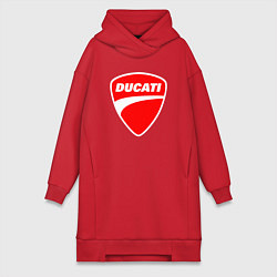 Женское худи-платье DUCATI ДУКАТИ ЭМБЛЕМА, цвет: красный