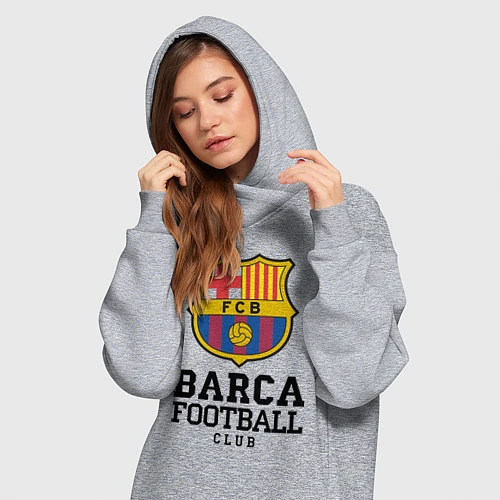 Женская толстовка-платье Barcelona Football Club / Меланж – фото 3