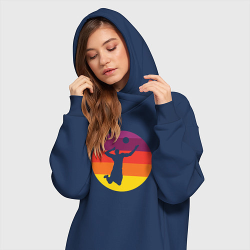 Женская толстовка-платье Мой волейбол / Тёмно-синий – фото 3