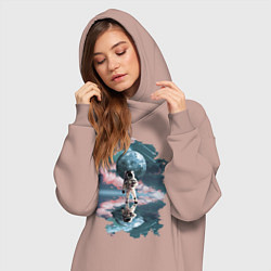 Женское худи-платье Зеркальное Отражение, цвет: пыльно-розовый — фото 2