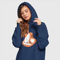 Женское худи-платье Дружба сильнее голода, цвет: тёмно-синий — фото 2