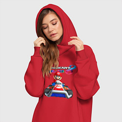Женское худи-платье Марио крутой гонщик, цвет: красный — фото 2