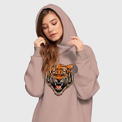 Женское худи-платье Tiger Hunter, цвет: пыльно-розовый — фото 2