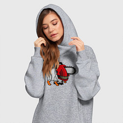 Женское худи-платье Дэчита Человек-бензопила, цвет: меланж — фото 2