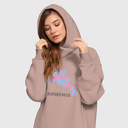 Женское худи-платье Люблю Армению, цвет: пыльно-розовый — фото 2