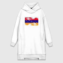 Женское худи-платье Армения - Флаг, цвет: белый