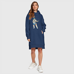 Женское худи-платье Астронавт гетарист, цвет: тёмно-синий — фото 2