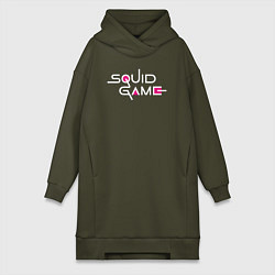 Женское худи-платье Squid Game: Logo, цвет: хаки