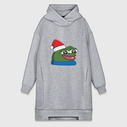 Женская толстовка-платье Pepe, pepe happy, Пепе хеппи, pepe happy new year
