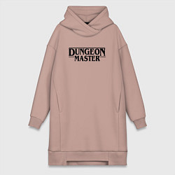 Женское худи-платье DUNGEON MASTER ГАЧИМУЧИ ЧЁРНЫЙ ЛОГО, цвет: пыльно-розовый