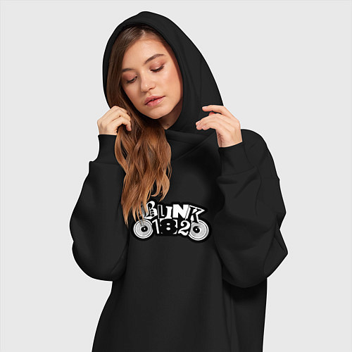Женская толстовка-платье Blink 182 лого / Черный – фото 3