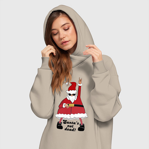 Женская толстовка-платье Santas not dead! / Миндальный – фото 3