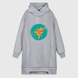 Женское худи-платье Дзюдоист, цвет: меланж