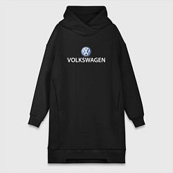 Женское худи-платье VOLKSWAGEN LOGO, цвет: черный