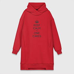 Женское худи-платье Keep Calm no one cares, цвет: красный