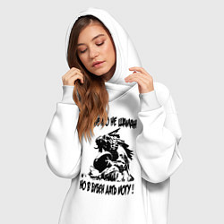 Женское худи-платье Я не шаман, цвет: белый — фото 2