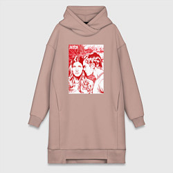 Женское худи-платье Декс и Дебра, цвет: пыльно-розовый