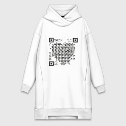 Женское худи-платье QR Love, цвет: белый