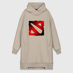 Женская толстовка-платье ЧЁРНО КРАСНОЕ ЛОГО ДОТА 2 DOTA 2 LOGO