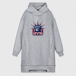 Женское худи-платье Нью Йорк Рейнджерс New York Rangers, цвет: меланж