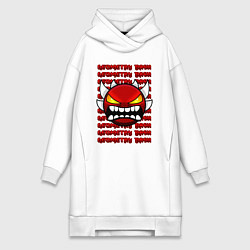 Женская толстовка-платье GEOMETRY DASH КРАСНЫЙ ОГНЕННЫЙ ДЕМОН