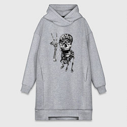 Женское худи-платье Skeleton dude, цвет: меланж