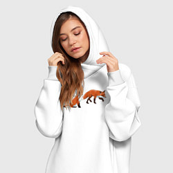 Женское худи-платье Акварельные лисы пара, цвет: белый — фото 2