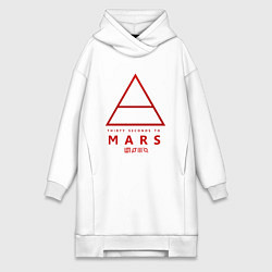 Женское худи-платье 30 Seconds to Mars рок, цвет: белый