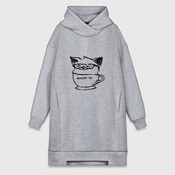Женское худи-платье Курсэд Кэтс двадцать семь, цвет: меланж