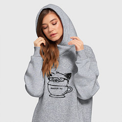 Женское худи-платье Курсэд Кэтс двадцать семь, цвет: меланж — фото 2