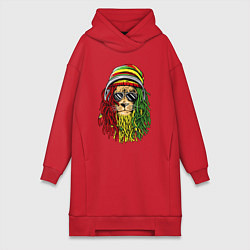Женское худи-платье Rasta lioN, цвет: красный