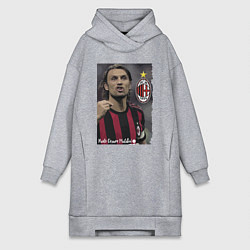 Женское худи-платье Paolo Cesare Maldini - Milan, captain, цвет: меланж