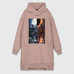 Женская толстовка-платье Dark Souls x Bloodborne Дарк Соулс