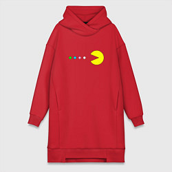 Женское худи-платье Pac - man Для пары, цвет: красный