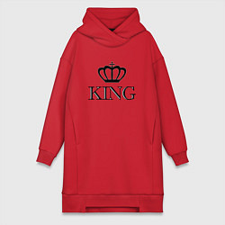 Женское худи-платье KING Парные Король, цвет: красный