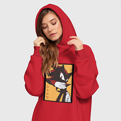 Женское худи-платье Ёж Шэдоу 006, цвет: красный — фото 2
