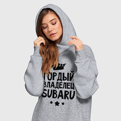 Женское худи-платье Гордый владелец Subaru, цвет: меланж — фото 2