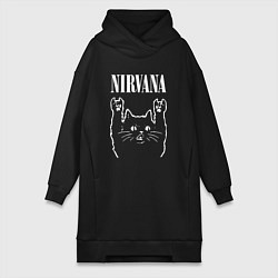 Женская толстовка-платье Nirvana Rock Cat, НИРВАНА