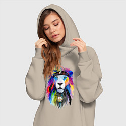 Женское худи-платье Color lion! Neon!, цвет: миндальный — фото 2