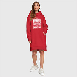 Женское худи-платье Я строитель Я решаю проблемы, о которых вы не подо, цвет: красный — фото 2