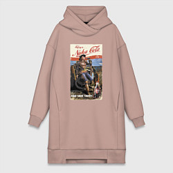 Женское худи-платье Nuka Cola - raid your first!, цвет: пыльно-розовый